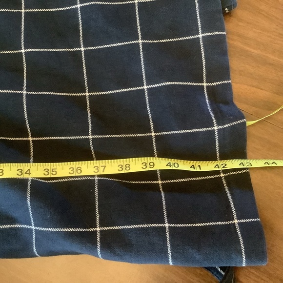 Abercrombie & Fitch Navy Windowpane Trench Coat – Size XL - Picture 12 of 14